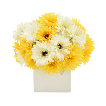 Faux Daisy and Wild Flowers in Vase