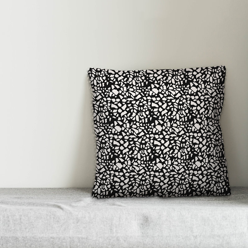  Dashes Throw Pillow, Black/White Geometric 2, 20" x 20"