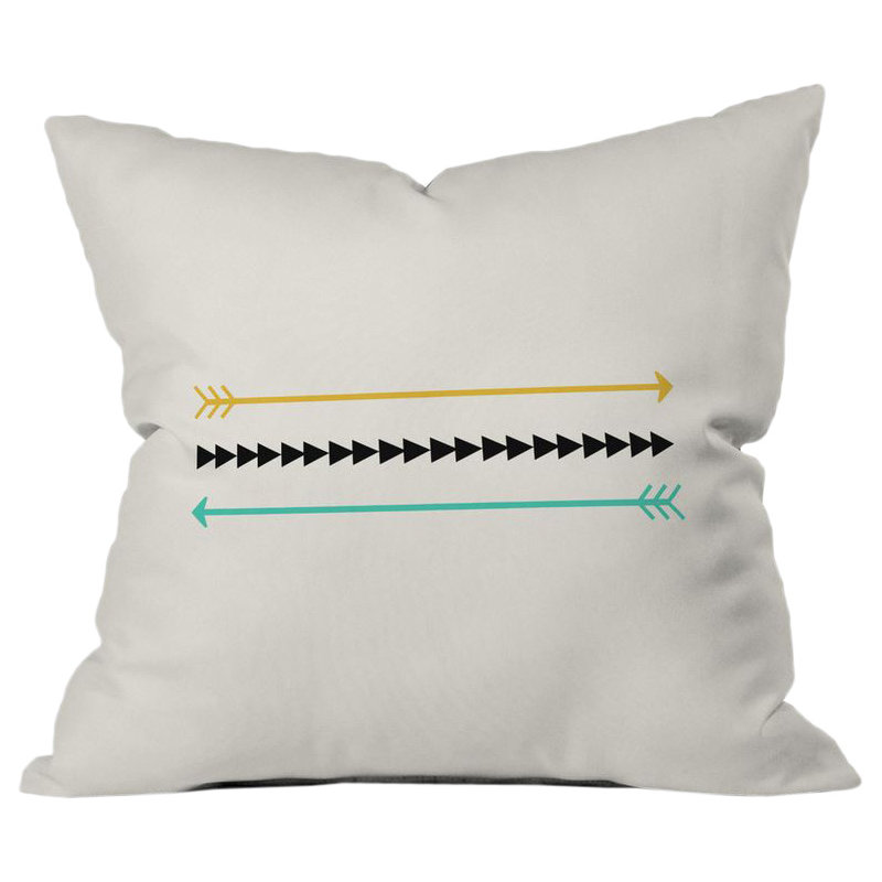 Coussin extérieur à flèches minimales, 18 po x 18 po