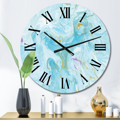 Horloge murale moderne Turquoise Marble