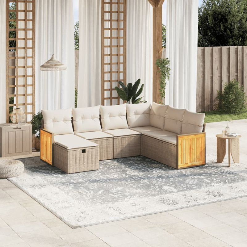 Vidaxl Garden Sofa Set Beige, Cream White
