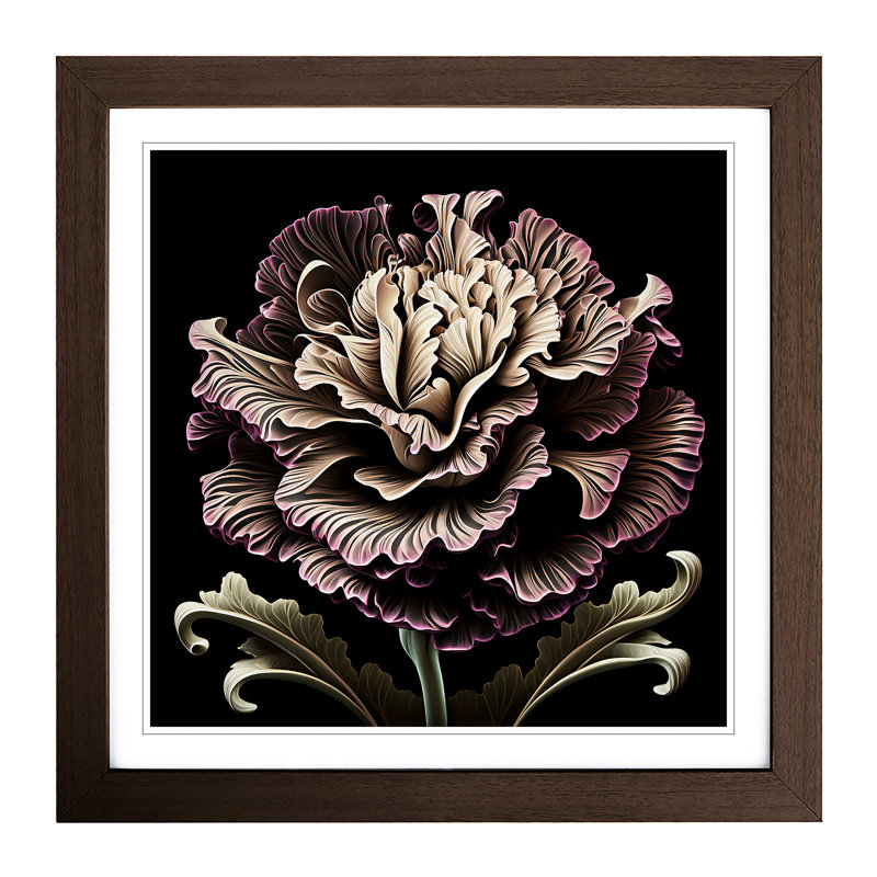 Carnation Flower Ornamental Art - Framed Print, Walnut
