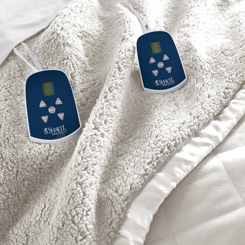 Couverture électrique en sherpa Micro Flannel®, Grand, Ivoire