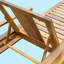 Chaise longue d'extérieur à dossier réglable en bois d'acacia-637450034