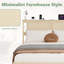 Base de lit plateforme Boho avec tête de lit en rotin avec station de charge et rangement grand lit-825822801