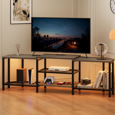 Unfinished TV Stand for TVs up to 75" with Fireplace Included