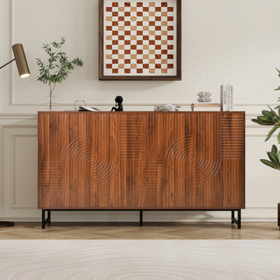 Accent Cabinet, Sideboard Buffet Cabinet With Metal Legs For Living Room, Dining Room, Entryway