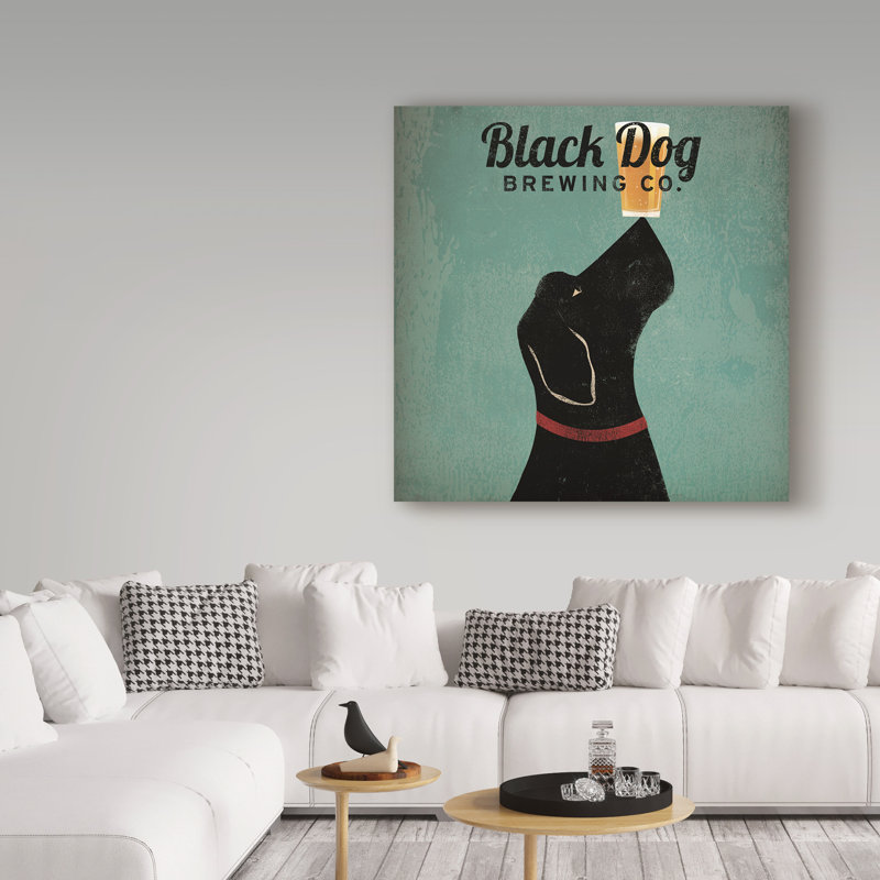 « black dog brassing co square », reproduction d’impression sur toile tendue, H 14 po x l 14 po x P 2 po