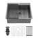 Évier de cuisine à simple cuve en acier inoxydable 304 l 25 po x P 22 po