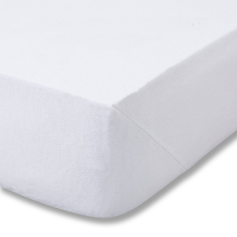 Brushed Cotton Fitted Sheet, White, Super King (6')