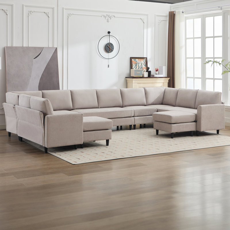 Canapé modulaire Dorch, Tissu gris