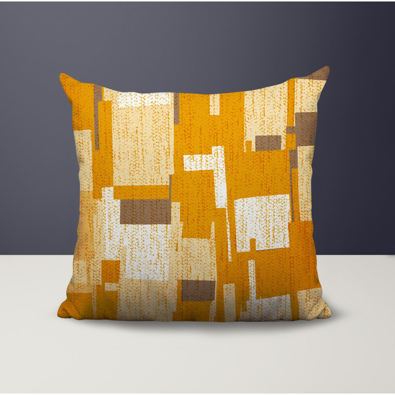 Oreiller réversible Samie, 16 x 16, Jaune