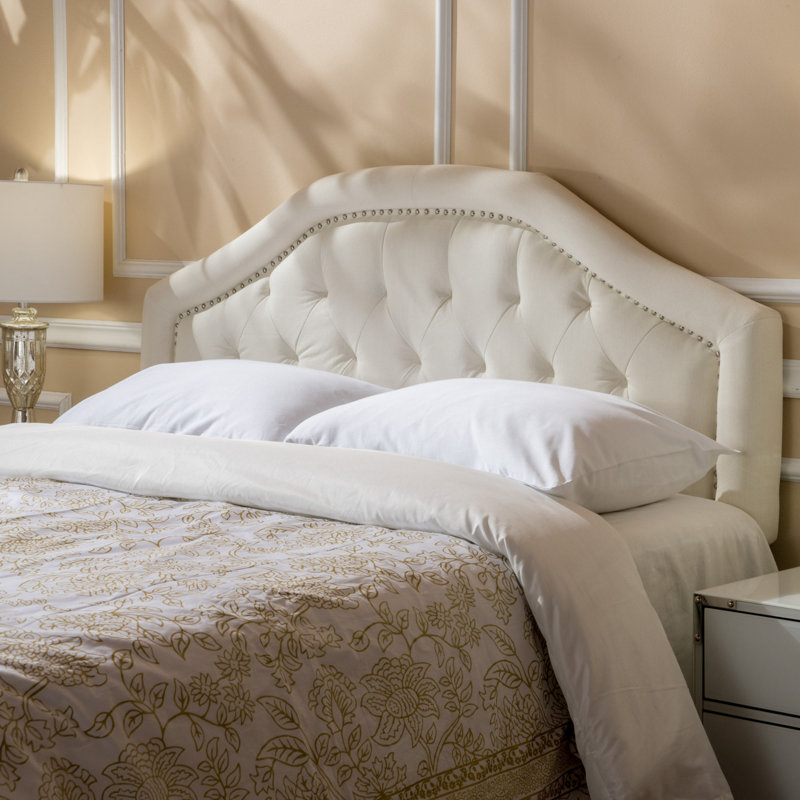 Danni Upholstered Metal Panel Headboard, Full / Queen, Fabric Light Purple