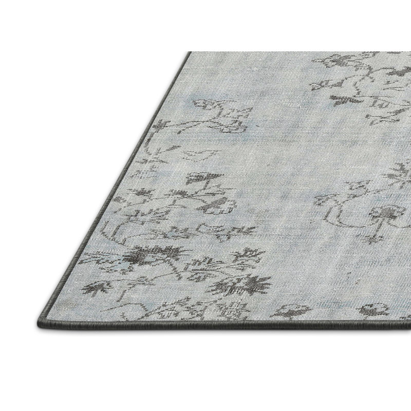 Tapis oriental en laine gris, Rectangle 5 pi x 7 pi