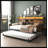 Twin Daybed with Trundle, Sliding Barn Door Headboard, Charging Station & LED Light for Rustic Bedroom Decor