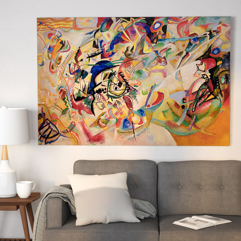 « Composition VII » par Wassily Kandinsky - reproduction d'art sur toile, H 26 po x l 40 po x P 1,5 po, Toile tendue