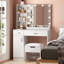 Ensemble de meuble-lavabo 35,4 po avec tabouret et miroir-1158188599