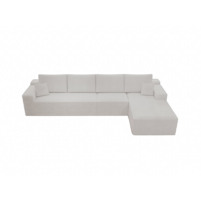 Canapé modulaire moelleux en velours côtelé modulaire, sans assemblage, idéal pour les salons modernes