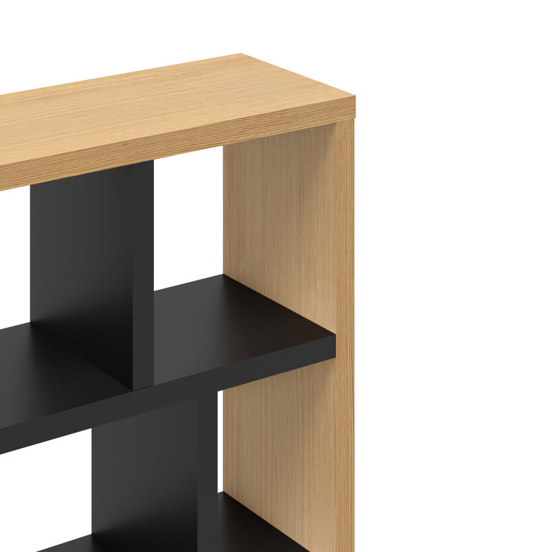 Shanisha 159cm H x 70cm W Library Bookcase, Natural/Black