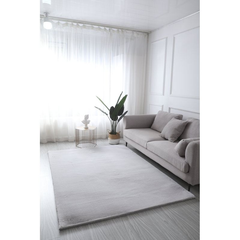 Tapis touffeté gris clair, Rectangle 5 pi x 7 pi
