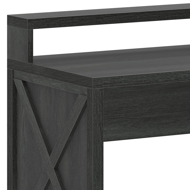  Bureau d'ordinateur de coin avec tiroir classeur, prises de courant et lumières DEL