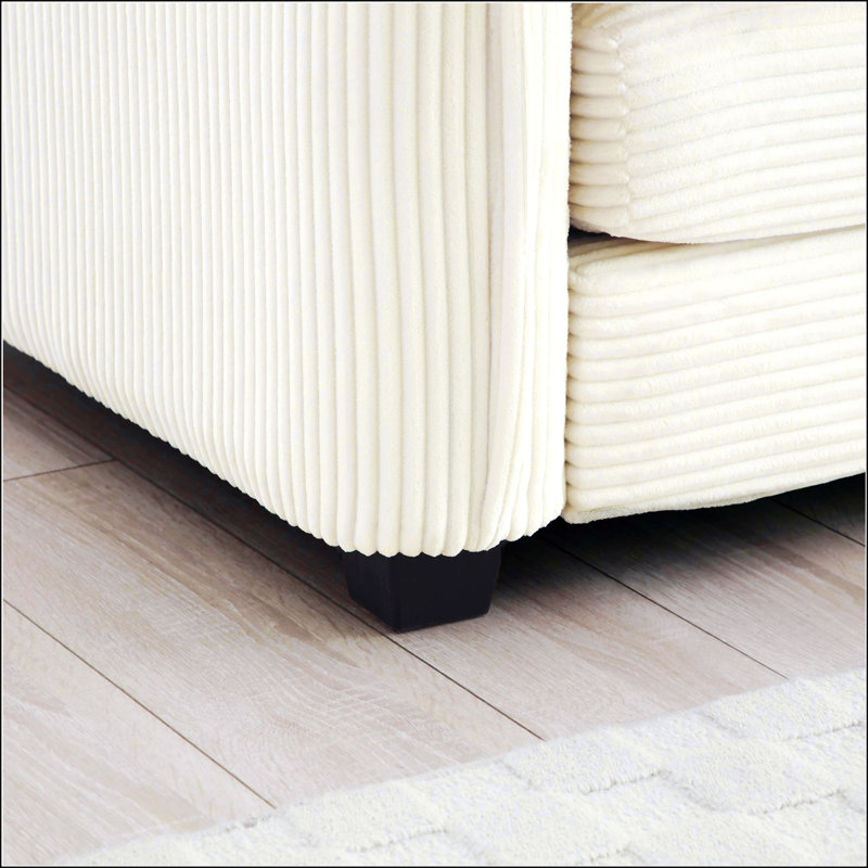Ensemble de canapé de salon moderne deux pièces, Velours côtelé beige