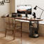Bureaux en bois massif demi-cercle brun noisette-107971829