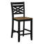Table de salle à manger 5 pièces à hauteur de comptoir avec rangement et 4 chaises à finition bicolore rustique et moderne pour un coin 5 pièces brun noir contemporain