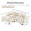 Canapé modulaire surdimensionné en forme de L 92 po Cloud, tissu en velours côtelé doux, avec méridienne, accoudoirs larges à assise profonde, conception ergonomique, 6 coussins décoratifs, assemblage facile, pour les salons, les salons
