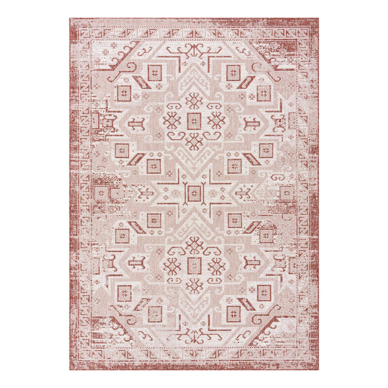 Tapis intérieur / extérieur bleu Allexis Southwestern, Rectangle 7 pi x 10 pi