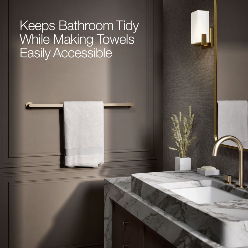 18" Wall Mounted Towel Bar, Vibrant Brushed Bronze, 30"W