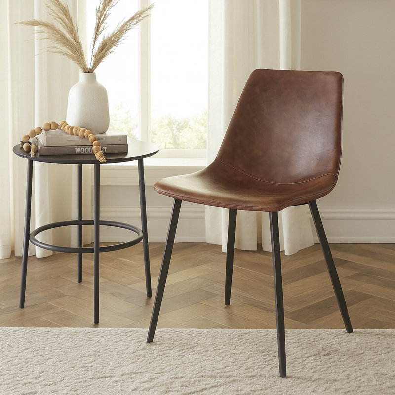 Chaise d'appoint rembourrée Khoury, Brun