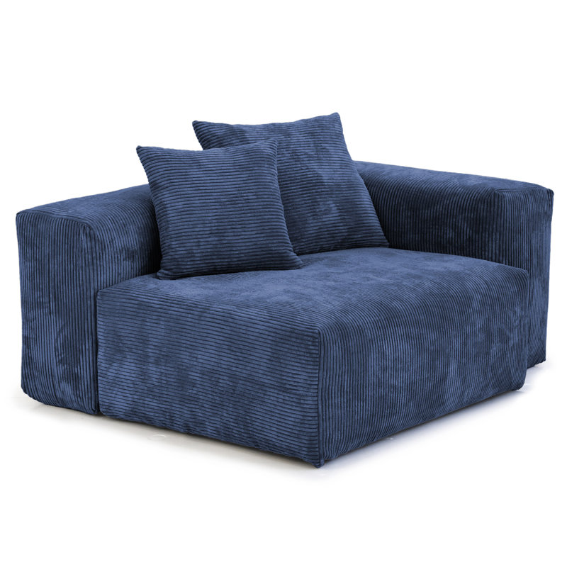 Nikodemos Corduroy  Slipper Chair, Blue