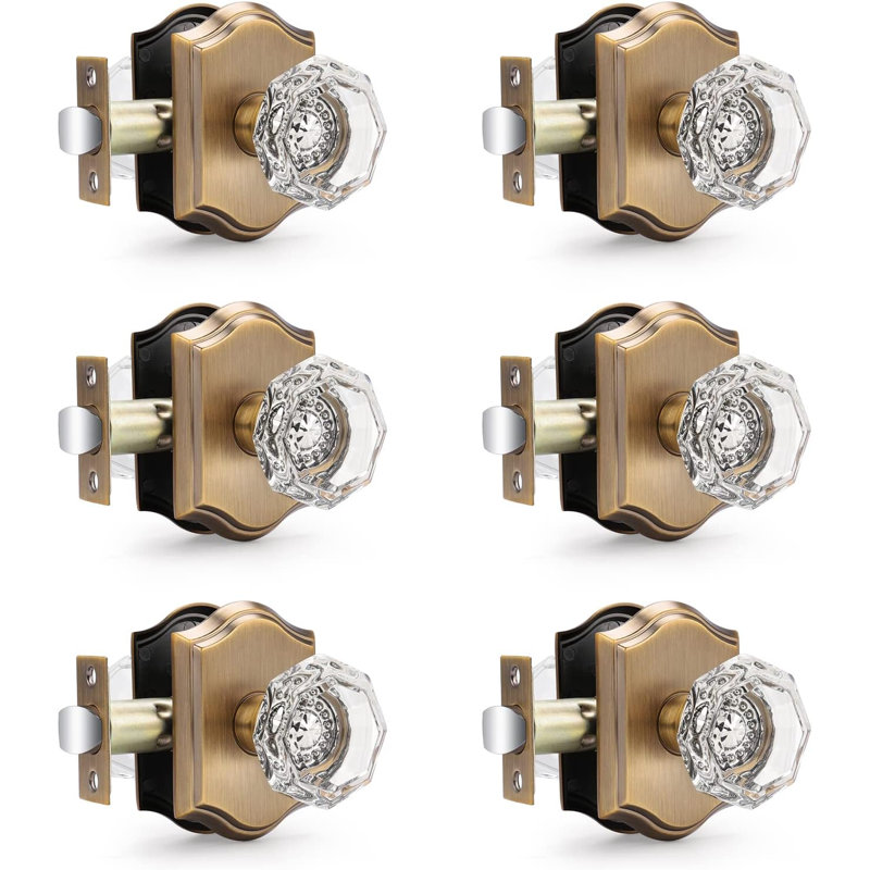 Boutons de porte en cristal Crystal, Bronze Antique, Intimité (lit et salle de bain)