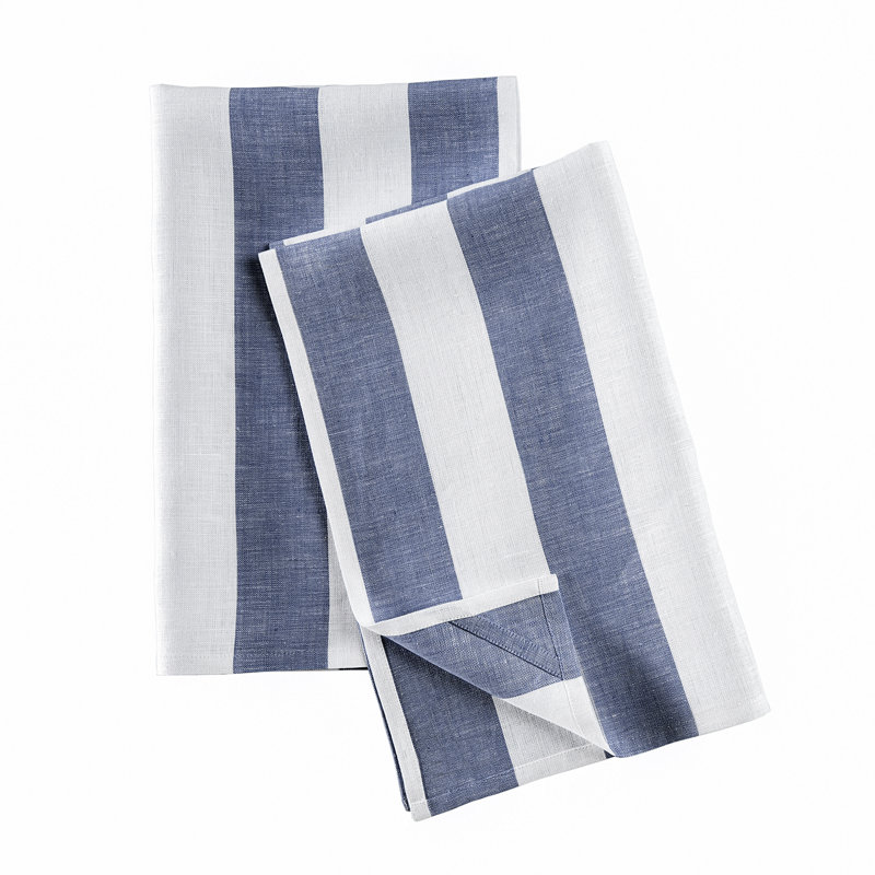 Cabana Kitchen Towel, Navy and White