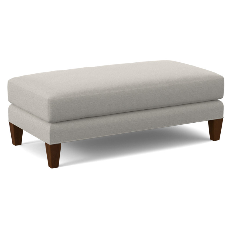 Celeste 48" Upholstered Cocktail Ottoman, White Performance Fabric; 0851-94, Truffle