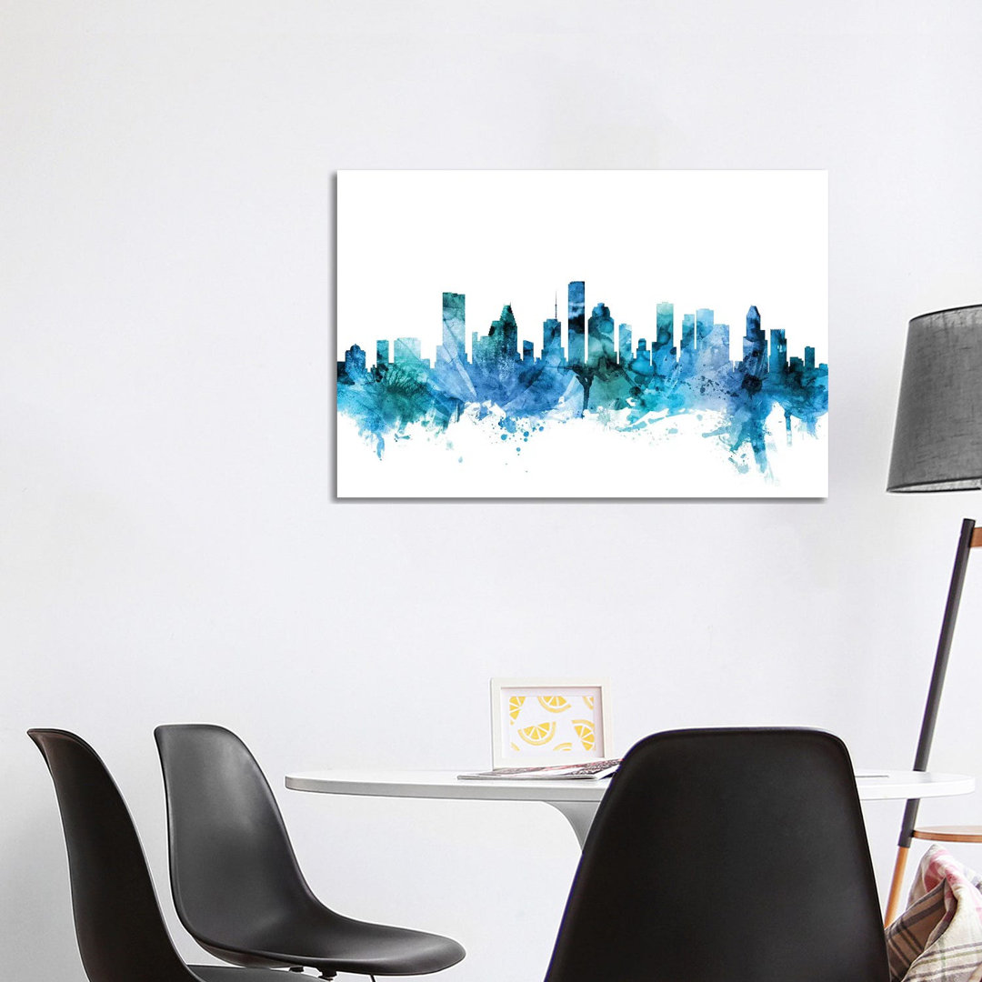 Houston, Texas Skyline by Michael Tompsett - Wrapped Canvas Gallery-Wrapped Canvas GiclÃ©e