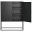 Buffet en métal robuste avec armoire de rangement moderne en acier avec 2 tablettes, armoire d'appoint autoportante avec portes magnétiques pour la chambre à coucher, la cuisine et le bureau personnel, conception anti-basculement facile à assembler-973852621