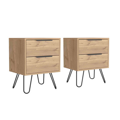 Seneca Set of 2 Modern Nightstands with 2 Drawers – Functional and Stylish Bedroom Furniture