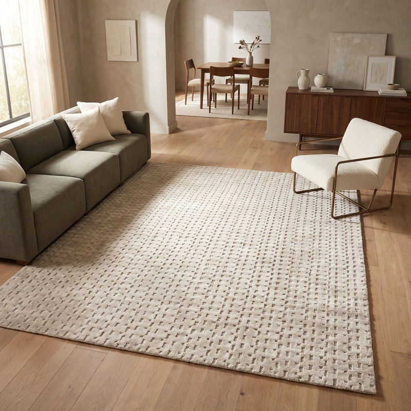 Monroe Silk Hand Woven Geometric Area Rug, Rectangle 6' x 9'