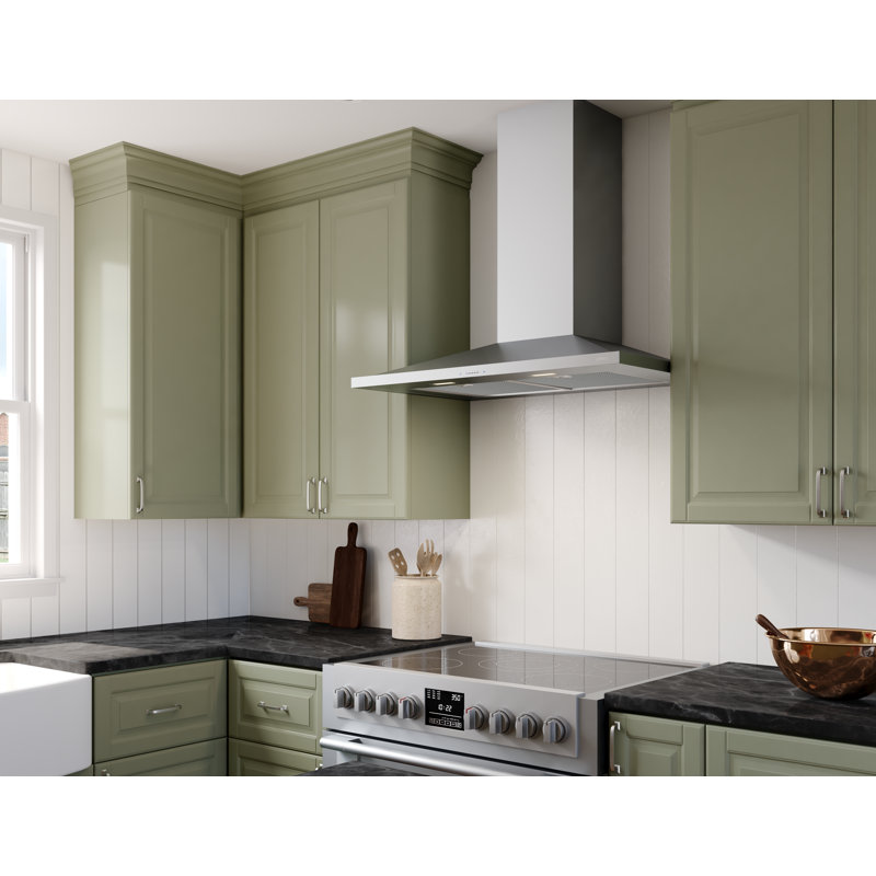 Hotte murale 36 pouces Zephyr Anzio 600 CFM avec lumières DEL, Acier Inoxydable