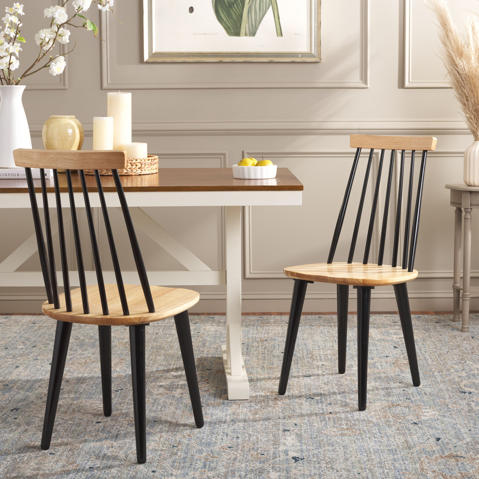 Rolde Dining Chair, Natural/Black