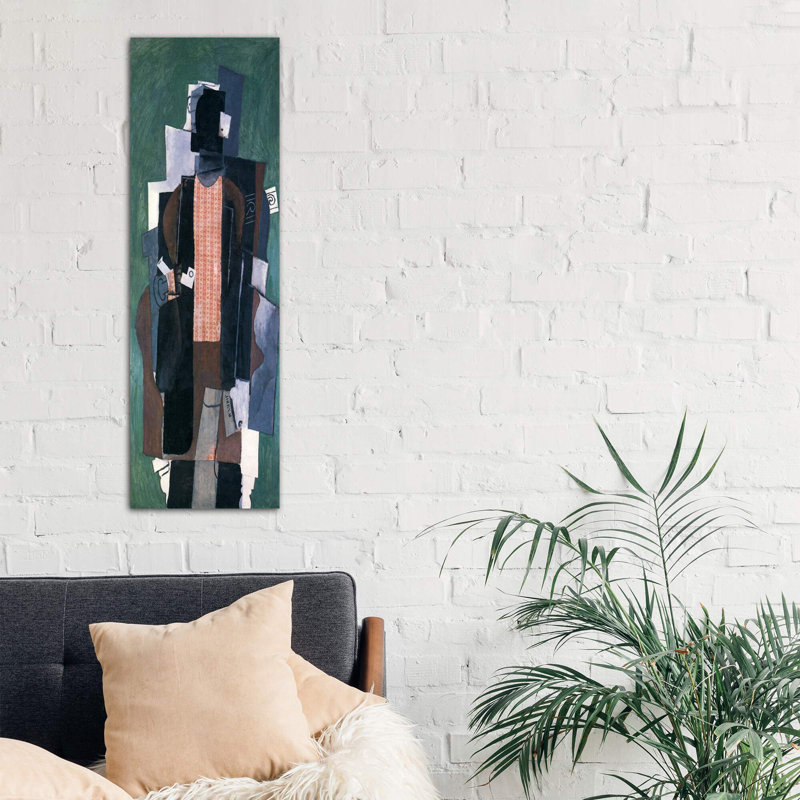Man With A Pipe by Pablo Picasso - Panoramic Painting on Canvas, 121.92 cm H x 40.64 cm W x 1.91 cm D, No Frame