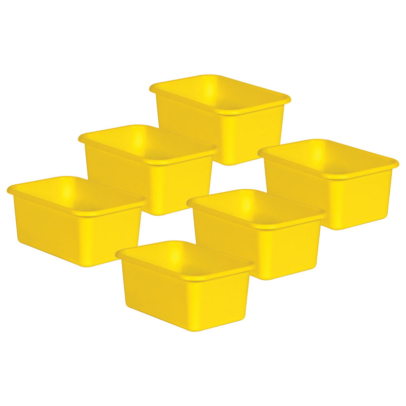 Ensemble de bacs en plastique, Jaune, H 7,75 po x l 11,38 po x P 5 po