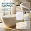 Baignoire elliptique autoportante 55 po en résine de pierre mate, courbe ergonomique, conception à trempage profond, moulure intégrée, trop-plein caché, bonde escamotable