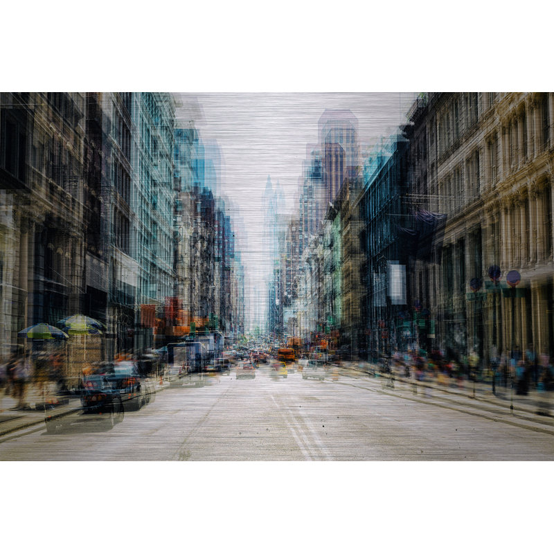 "Wide Avenue", reproduction sur métal, H 40 po x l 60 po x P 1,5 po