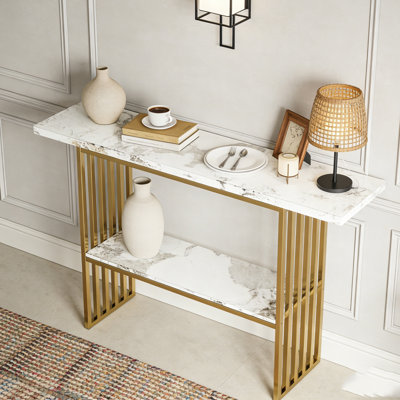 Modern Luxury Gold Metal Frame Console Table