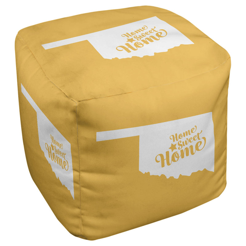 Repose-pieds cubique pour villes oklahoma home, Jaune