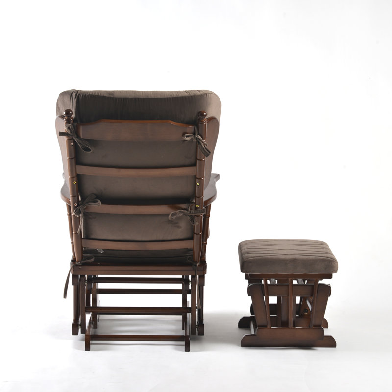 Azariyah Upholstered Glider, Anthracite, Walnut