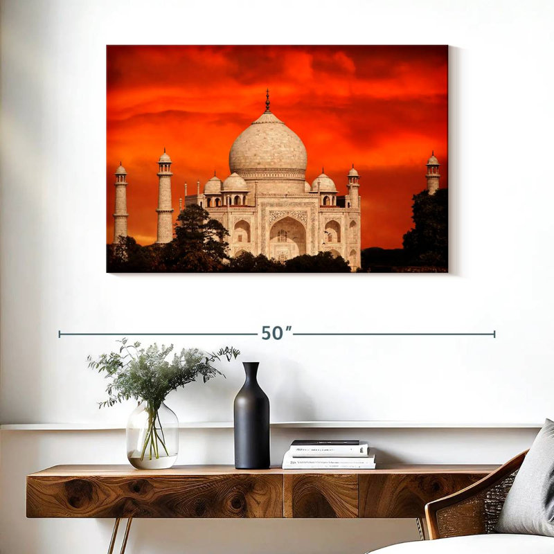 Adella, coucher de soleil sur le Taj Mahal, H 26 po x l 39 po